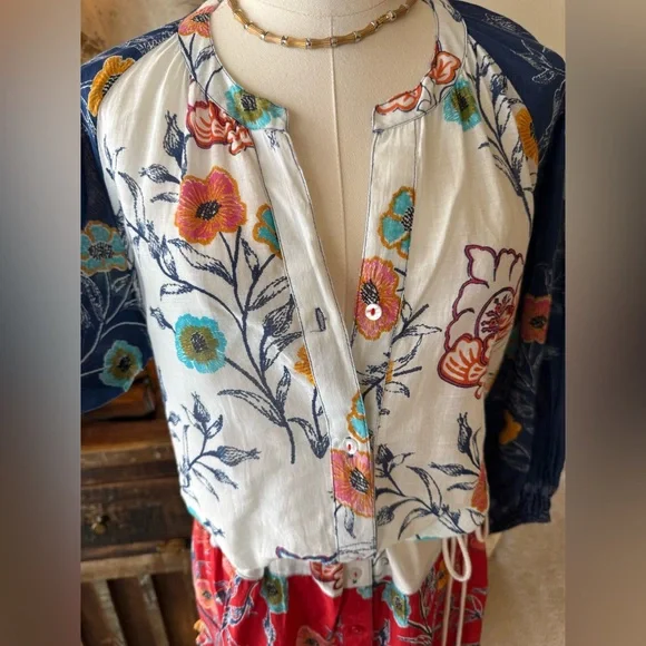 Lulalife Floral Bohemian Dress with Tassels - size M - Picture 6 of 11